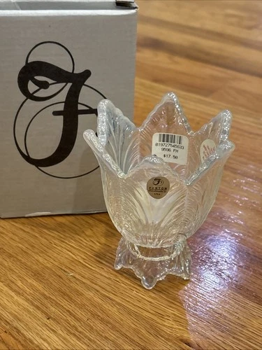 Fenton White Tulip 2 Way Votive Or Candle Holder NWT & Box