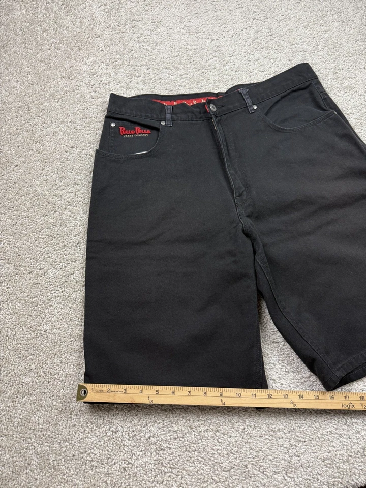 Винтажный Pelle Pelle черный джинсовой ткани Jean шорты мужчин 36 черный мешковатые JNCO стиль - Изображение 3 из 4