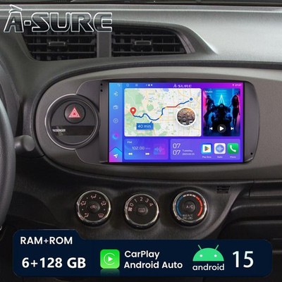 6+128G Autoradio Android 15 APPLE Carplay NAVI SWC BT Für Toyota Yaris 2011-2018