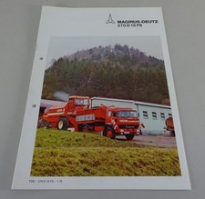 Prospekt Magirus-Deutz LKW 270 D 15 FS Frontlenker-Zugmaschine Stand 01/1975