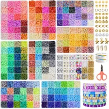 30000 Pcs Clay Beads Bracelet Making Kit, 9 Boxes 192 Colors Friendship Brace...