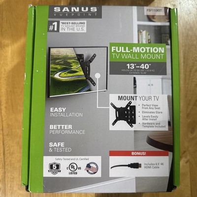 Sanus FSF110KIT Vuepoint Full Motion TV Wall Mount for 13-40'' New in box