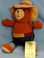Smokey the Bear Plush Stuffed Animal, 1985. 6 1/2" Three Bears Inc.