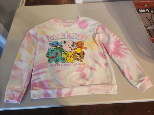 Pokemon Cropped Graphic Sweatshirt Kids XL Girls Long Sleeve Pullover Crewneck