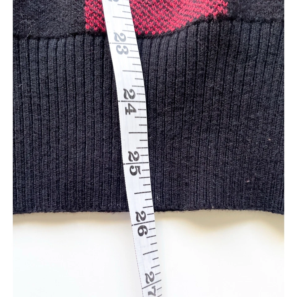 Suéter Tejido Cuello Alto Cuadros Búfalo Rojo y Negro L.L.Bean De Colección Talla Pequeña Foto 4 de 4