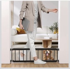 Dog Gate Indoor,18"-45" Adjustable Extra Wide Metal Short Dog Gate to Step Over,