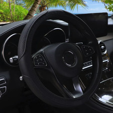 1pc Embossed Faux Leather Steering Wheel Cover For 14.5-15in Wheels - New 1pc Embossed Faux Leather Steering Wheel Cover For 14.5-15in Wheels - New