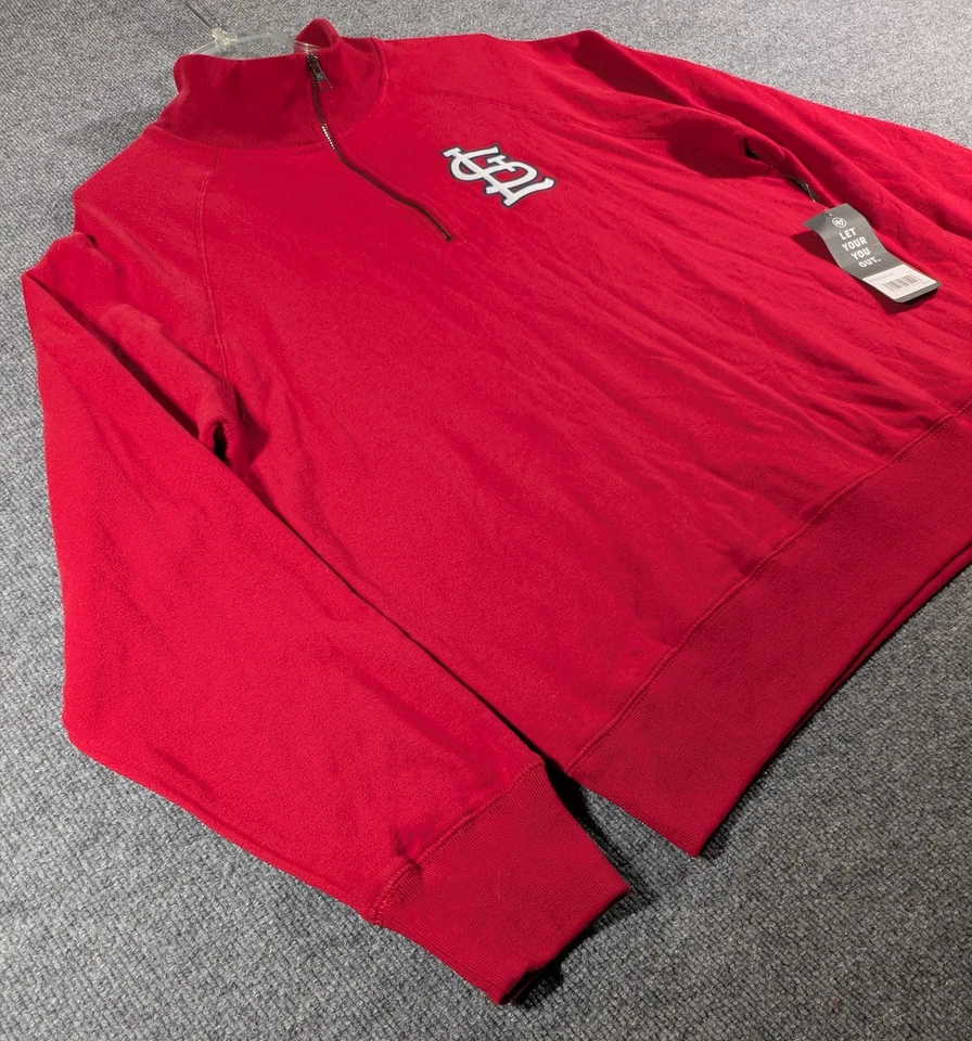 '47 Brand St. Louis Cardinals Red 1/4 Zip Pullover Womens Sweatshirt - Size XXL - Image 4 of 4