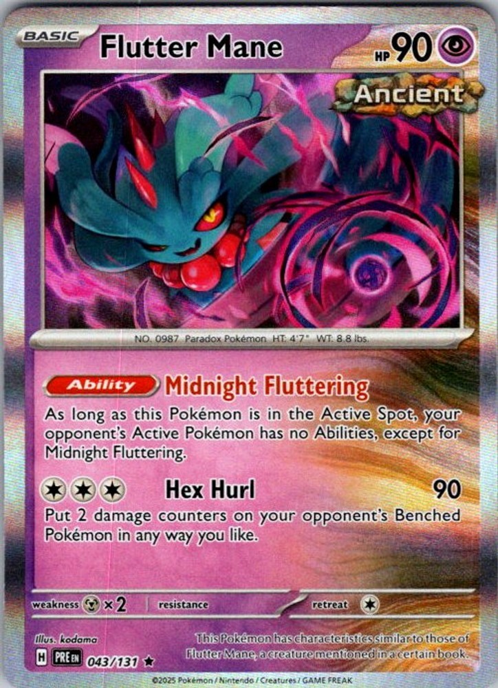 Pokemon SV: Prismatic Evolutions Flutter Mane 043/131 NM Holofoil