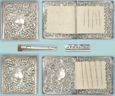 Ornate Antique Sterling Silver Needle Book * American * Circa 1890s