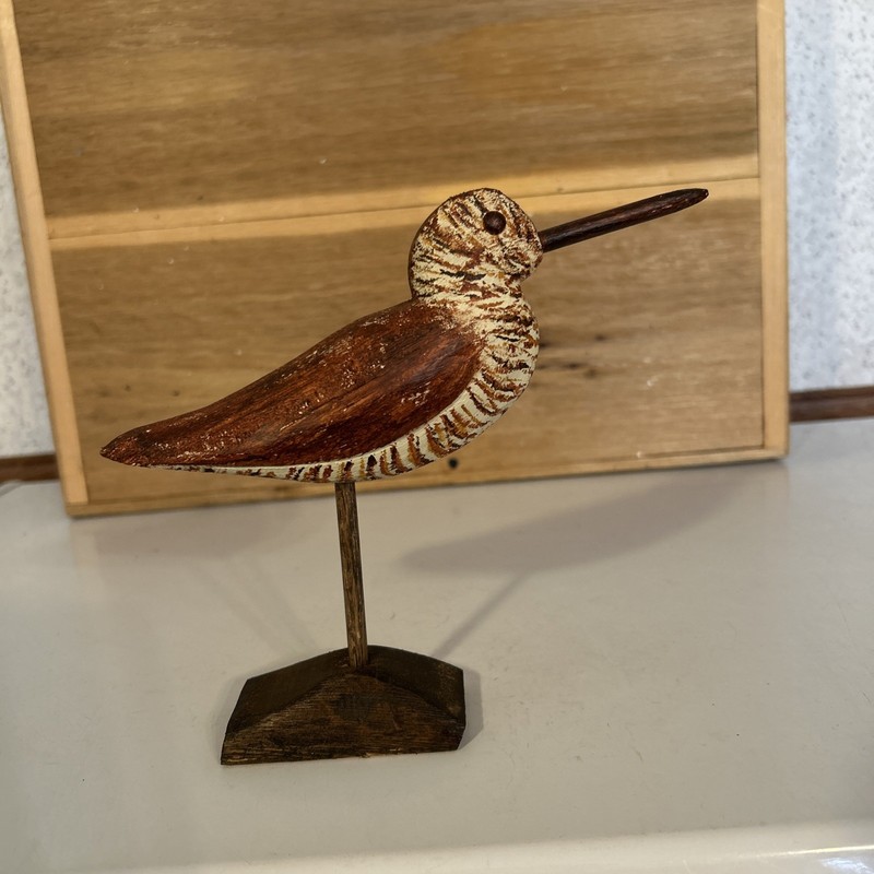 Hand Carved Gunning Style Alert Sanderling Shorebird Decoy