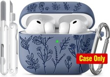 Soft Silicone Cover for Apple AirPods Pro 3rd Generation 2025, Flower Engraved C