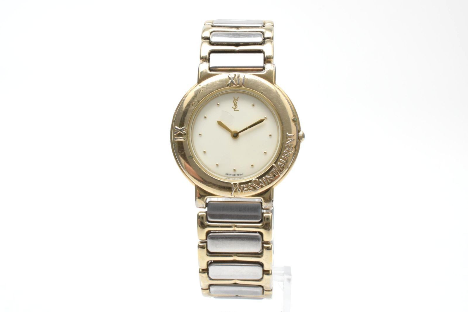 YSL 4620 Two Tone White Dial Quartz Watch 4620-E60957Y Tasted From Japan thumbnail 2