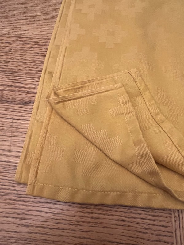 Beautiful Gold Spring Cotton Blend Jacquard Geometric Tablecloth 54”x96”