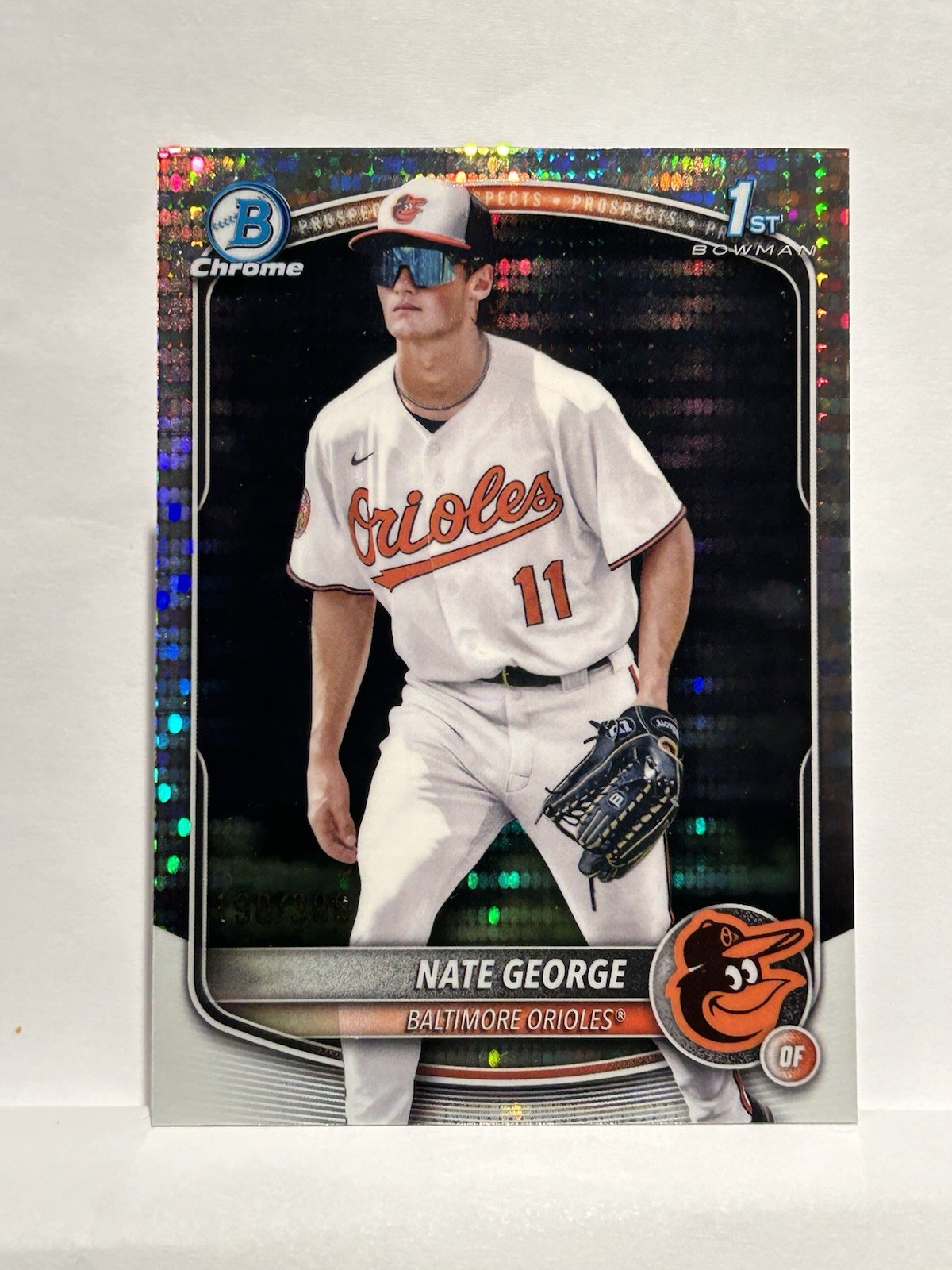 2025 Bowman Chrome Nate George Pulsar Refractor 1st #/399 Orioles