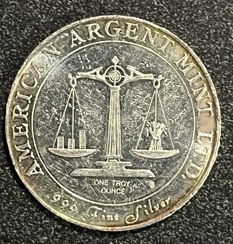 American Argent Mint 1 OZ 999 FINE SILVER Round - World Trade Silver 1 Troy Oz