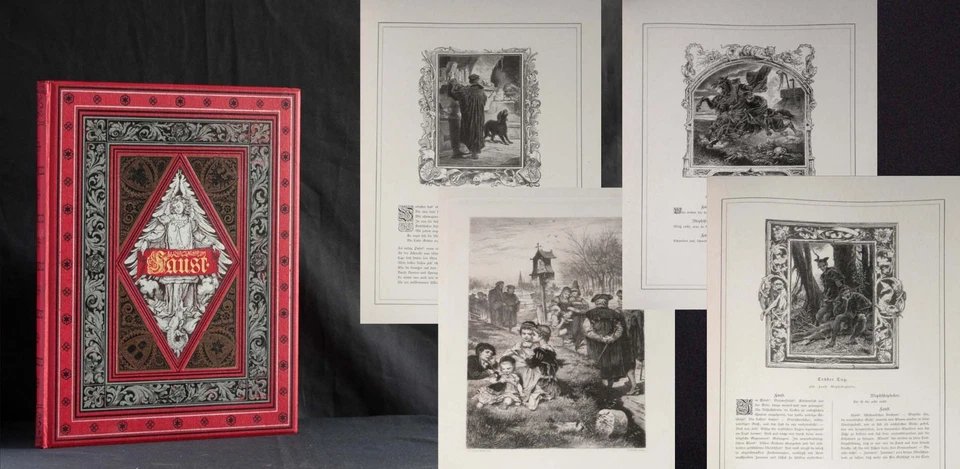 GOETHE Faust I. illustr. Liezen Mayer Radierungen Holzschnitte Prachtband 1890 - Bild 1 von 4
