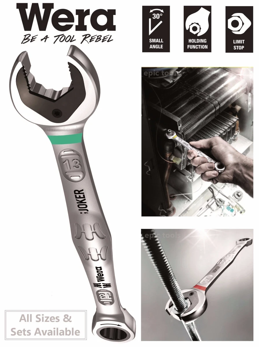 Wera JOKER Metric & Imperial Combination Ratchet Open End Ring