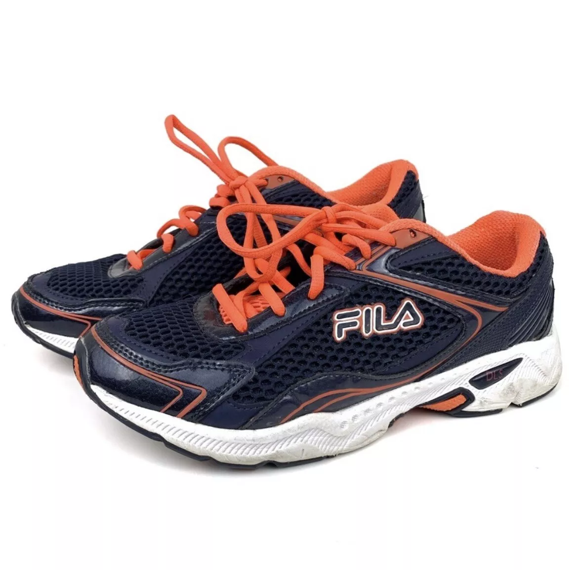 Fila Trexa Cool Max Navy Blue Neon Orange Lace Up Low Top Athletic