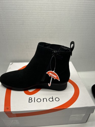 Blondo Shaya Booties Black Nubuck/Suede Waterproof Sz 7 Women New - Picture 7 of 11