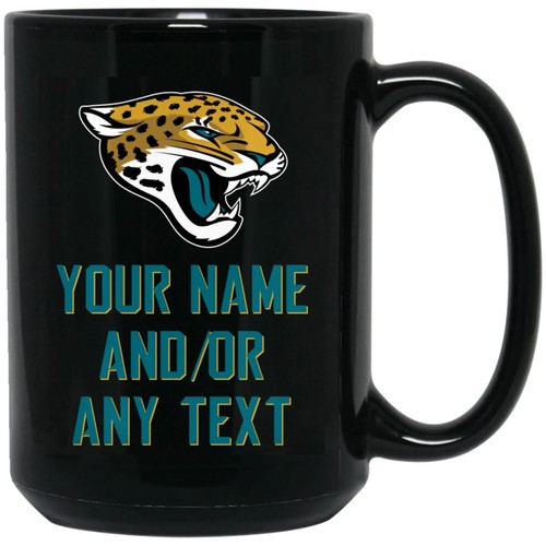 Custom Personalized Jacksonville Jaguars Black 15 oz Ceramic Coffee Mug Cup - Picture 2 of 3