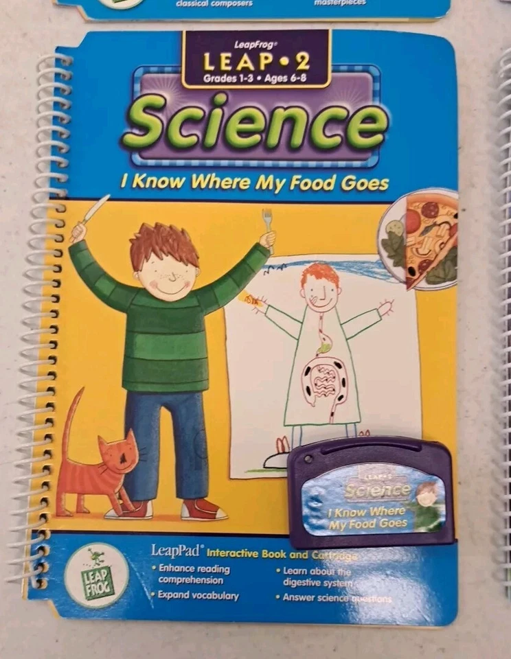 LeapFrog Level 2 Books & Cartridges Lot Of 4-Music-Reading-Science - Image 4 of 4