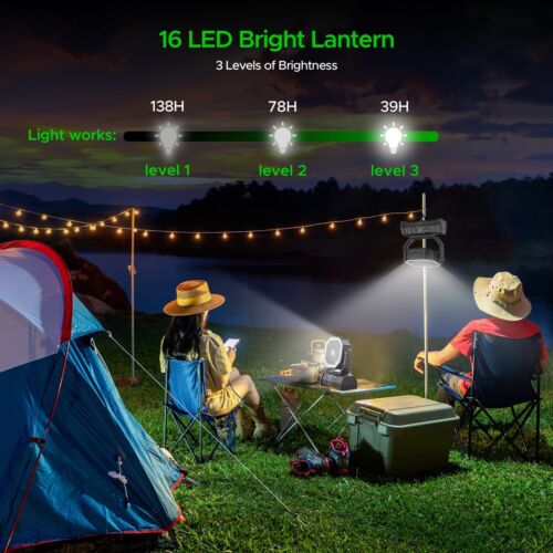 20000mAh Portable Camping Fan Battery Powered Tent Light Fan with LED Light Fan - Picture 2 of 8