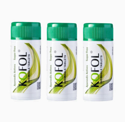 3x Charak Pharma Kofol Chewable Tablet for Cough, Sore Throat Cough