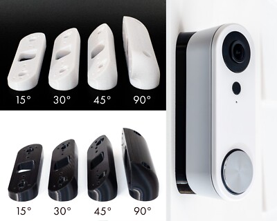 Premium Angle Mount Wedges for SimpliSafe 15, 30, 45, or 90 deg White,  Black