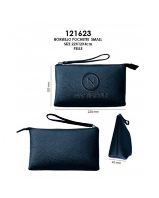 Handtasche Pochette SSC Napoli Enzo Castellano Echtleder 121623 Navy Blau