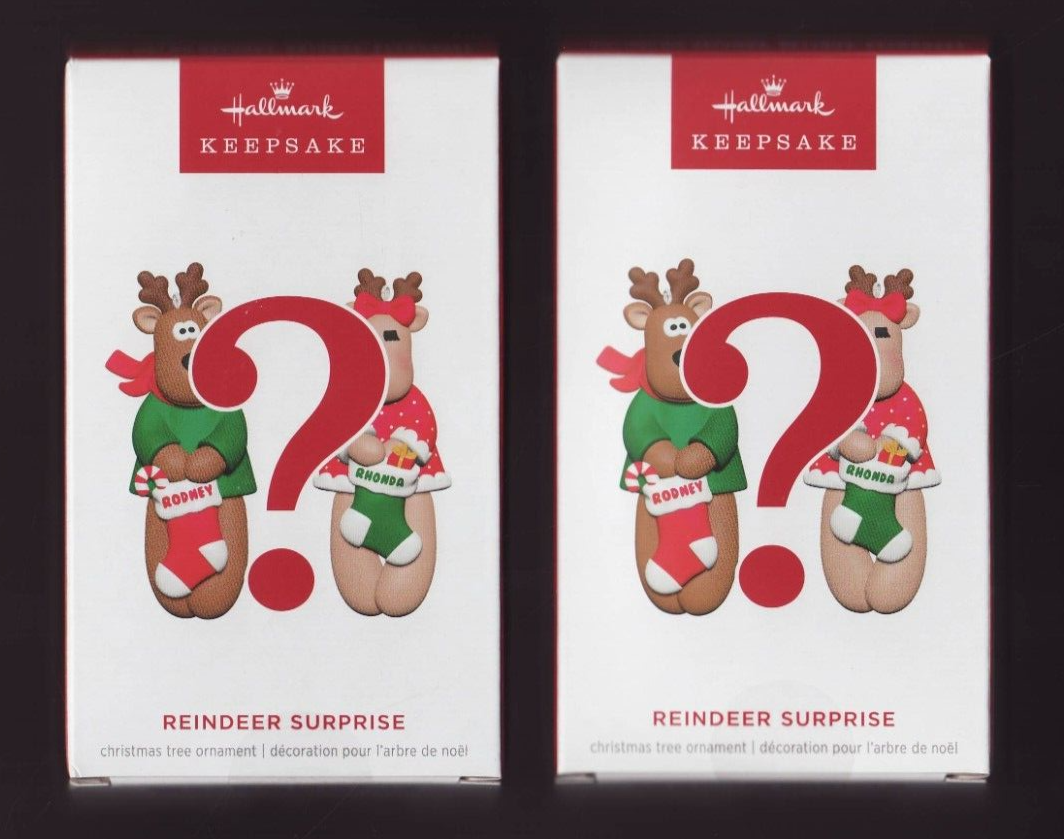 2024 REINDEER SURPRISE Hallmark RODNEY & RHONDA Ornament SET  