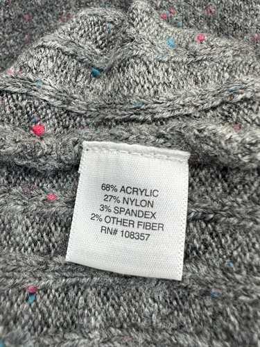 Liz Claiborne Womens Gray Sweater Dress Pullover Cowl Neck Long Sleeve Size L - Picture 5 of 12