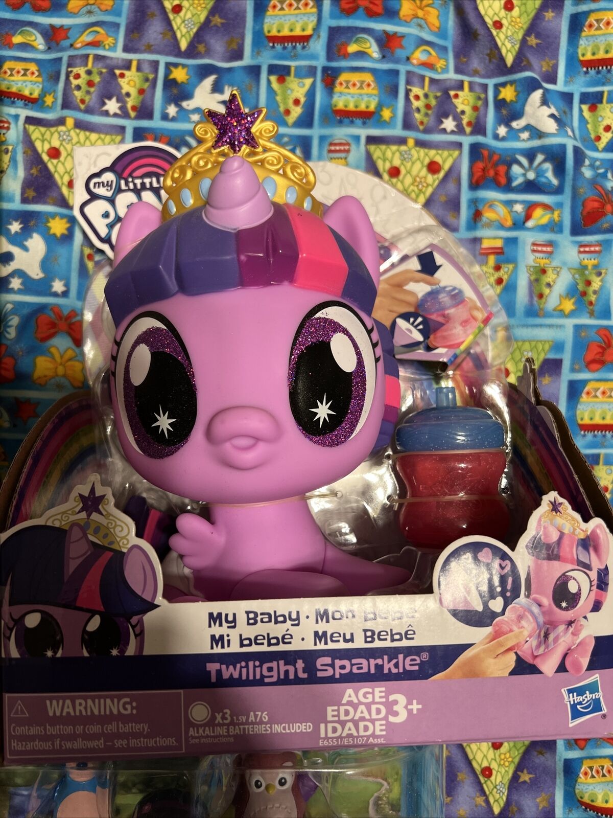 My Little Pony My Baby Twilight Sparkle Pinkie Pie Pony Baby Doll with  Interactive Bottle Toy