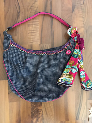 Hobotasche in blau-grau Tönen von Accessorize mit Reißverschluß