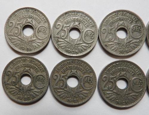 Lot x20 Pièces France 25 cts LINDAUER (entre 1917 et 1939) TOUTES DIFFERENTES - Picture 5 of 7