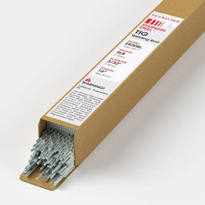 YESWELDER ER308L Stainless Steel TIG Welding Rod 1/16" 3/32" 1/8"x16" 5LBS