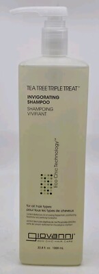 Giovanni Invigorating Shampoo Tea Tree Triple Treat JUMBO Sized 33.8 oz All Hair