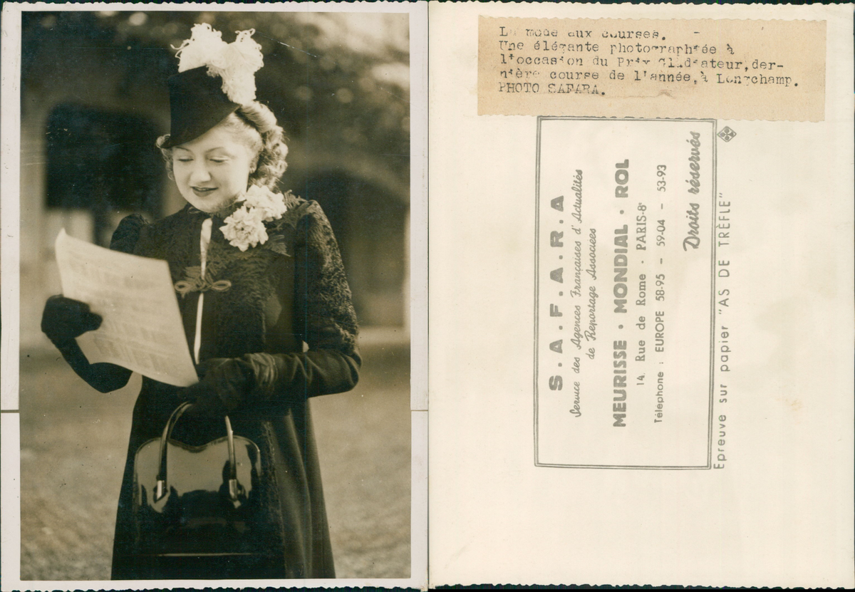 Photo Vintage Paris, La Mode Aux Courses - Tirage Argentique 13x18 Cm, Circa 1930, Référence BC8125