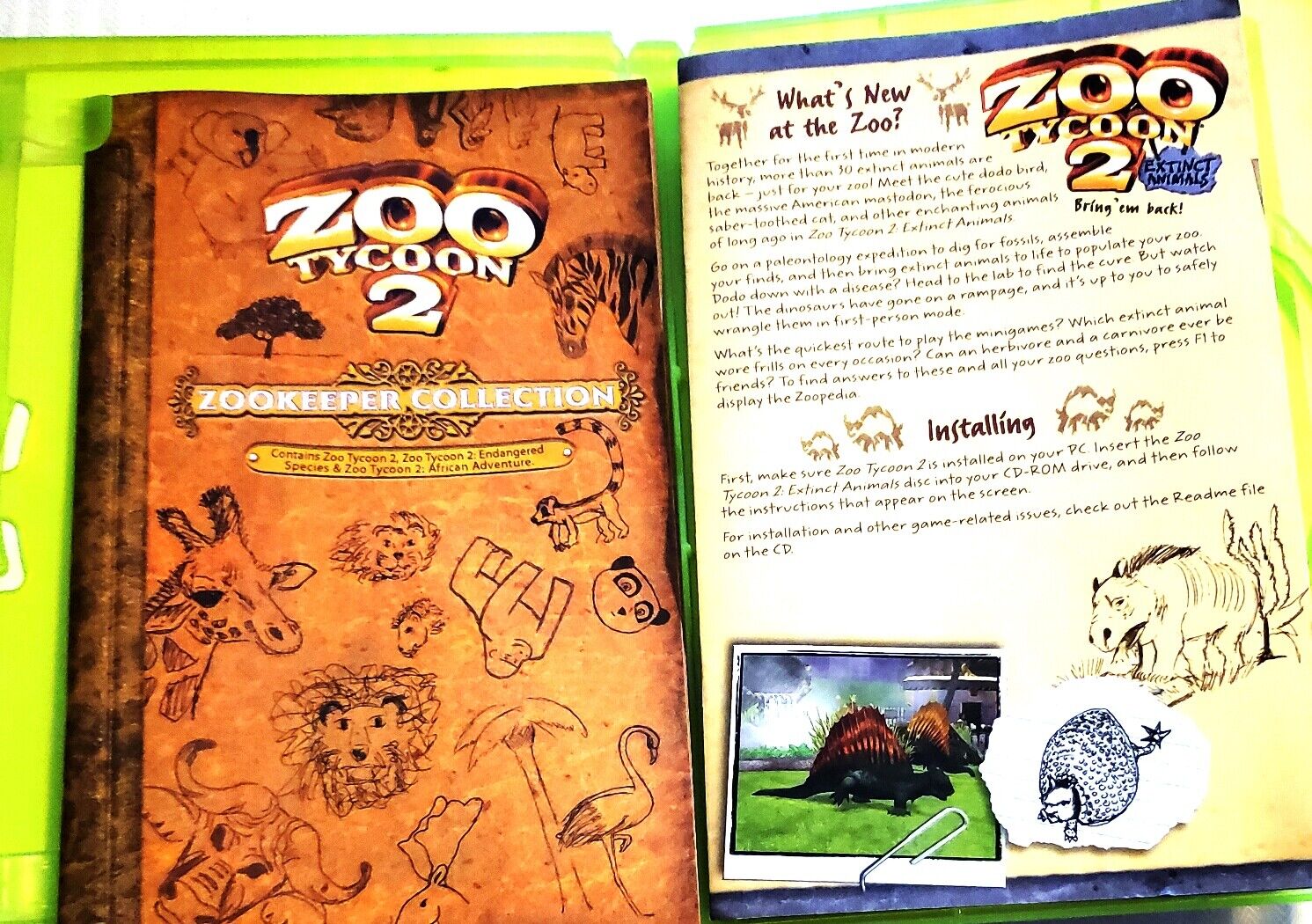 Replacement Manuals Only Zoo Tycoon 2: Extinct Animals/Zookeeper for  Windows PC 882224469203 | eBay