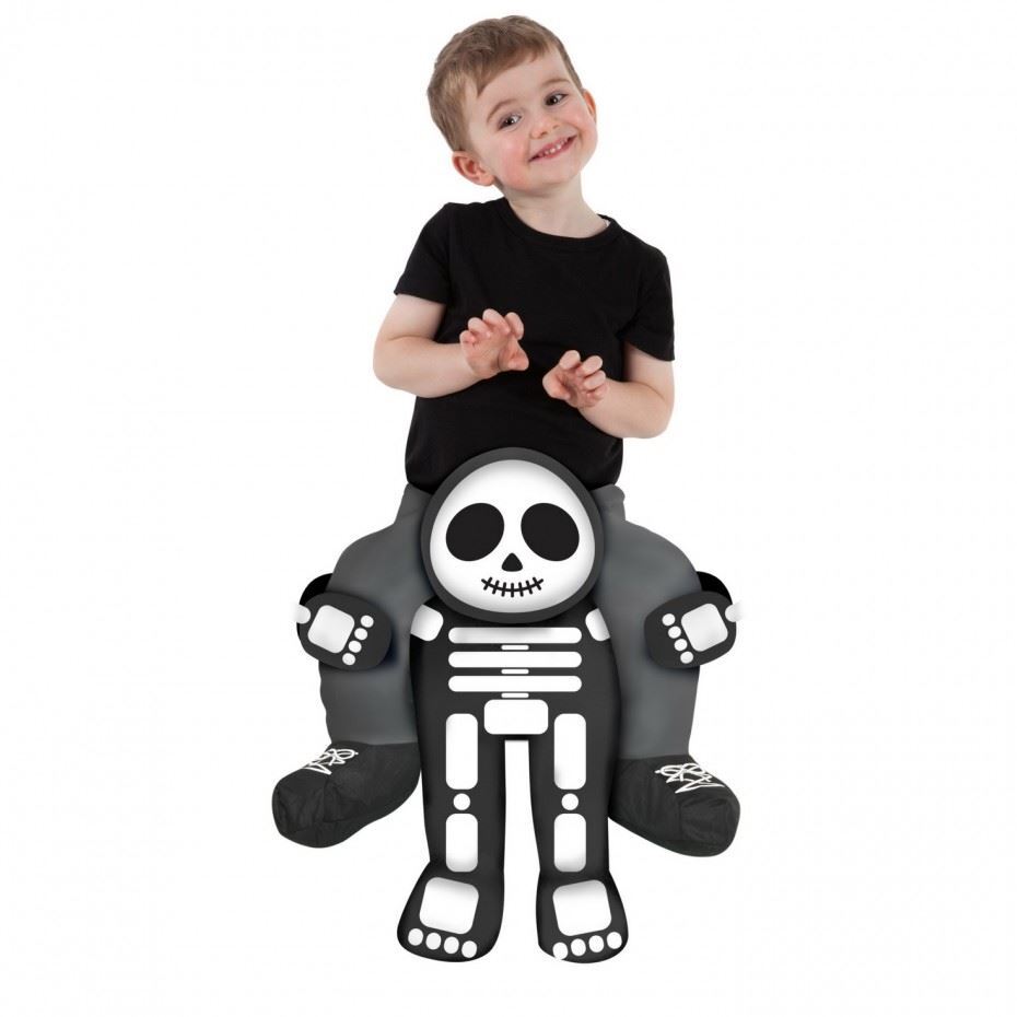 Toddler Skeleton Piggyback Costume 2 - 4 yrs Kids Ride On Halloween Fancy Dress