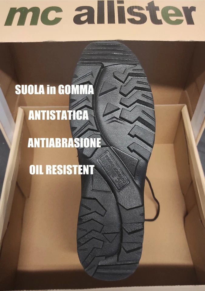 Anfibi Stivali Militari Neri Tan Anfibio Militare Pelle Suola Militaria sicurezz - Immagine 4 di 4