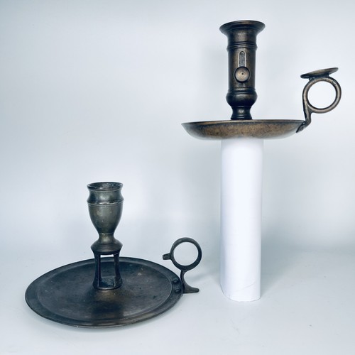Antique Hand Candlesticks X 2 Classic Brass Chamber Candle Holder Chambersticks - Picture 2 of 23