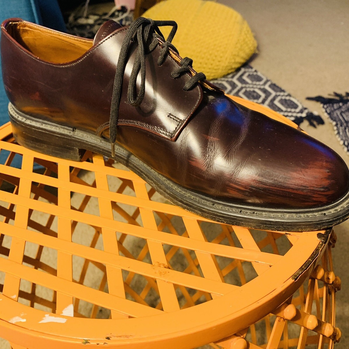 Polo Ralph Lauren Burgundy Leather Oxford Shoes~10.5~ made 