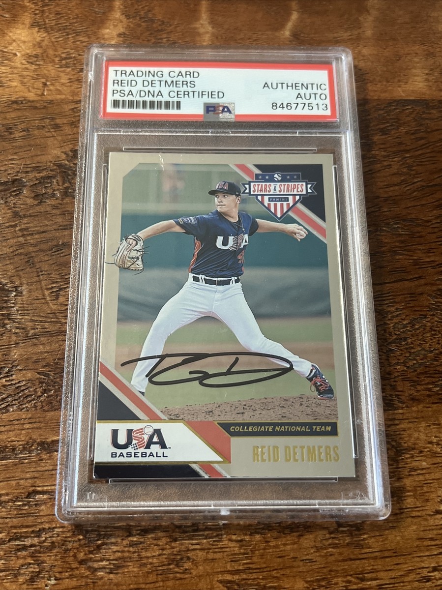 Reid Detmers  RC  直筆サイン Reid Detmers Signed Stars & Stripes Card Psa Dna Coa Slab