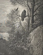 L' Aigle et la Pie Gustave Doré La Fontaine 1868 xylographie Jonnard France