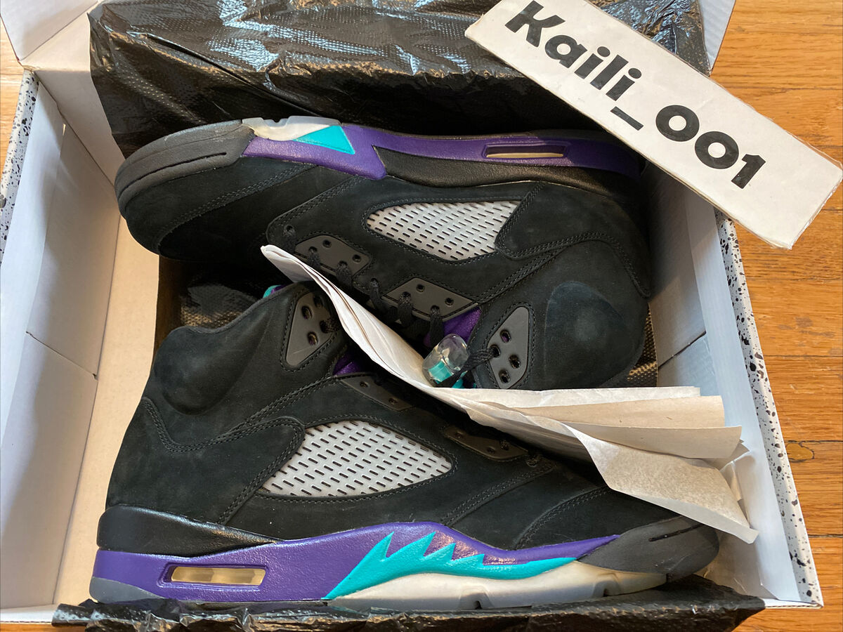 Nike Air Jordan 5 Retro Size 11.5 BLACK GRAPE 136027-007 LS Nike Air Jordan 5 Retro Size 11.5 BLACK GRAPE 136027-007 LS