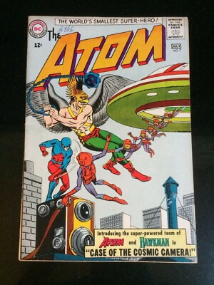 The ATOM #7 (DC) 1st HAWKMAN x/over KEY! Kane/Anderson c/a. Fox-s. F/VF (7) 1963