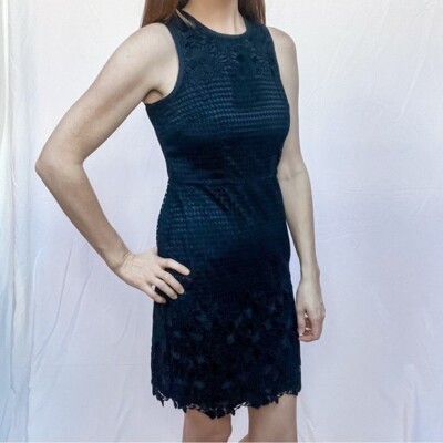 ann taylor navy blue dresses Ann Taylor Navy Dress Navy Blue Floral pattern Size 0P 0 Petite