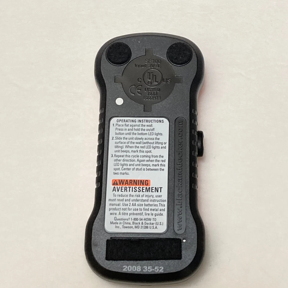 Black and Decker SF100 Stud & Metal Sensor Finder LED Indicators - Image 4 of 4