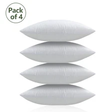 Pack of 4 Throw Pillows Inserts Soft&Couch Sofa Decor Bedding Decorative Pillow